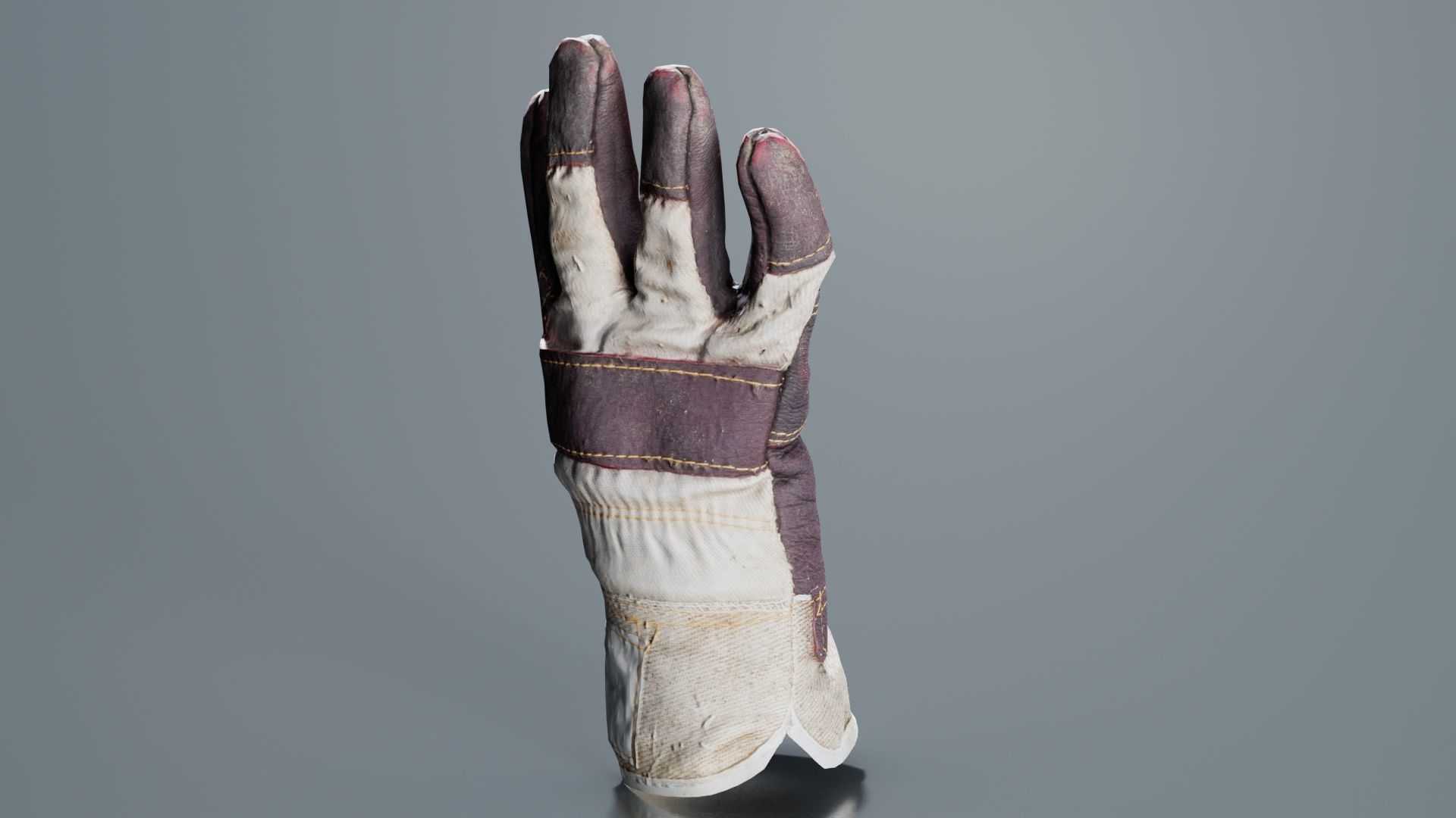 Gloved Hand 006 Low-poly 3D model_7