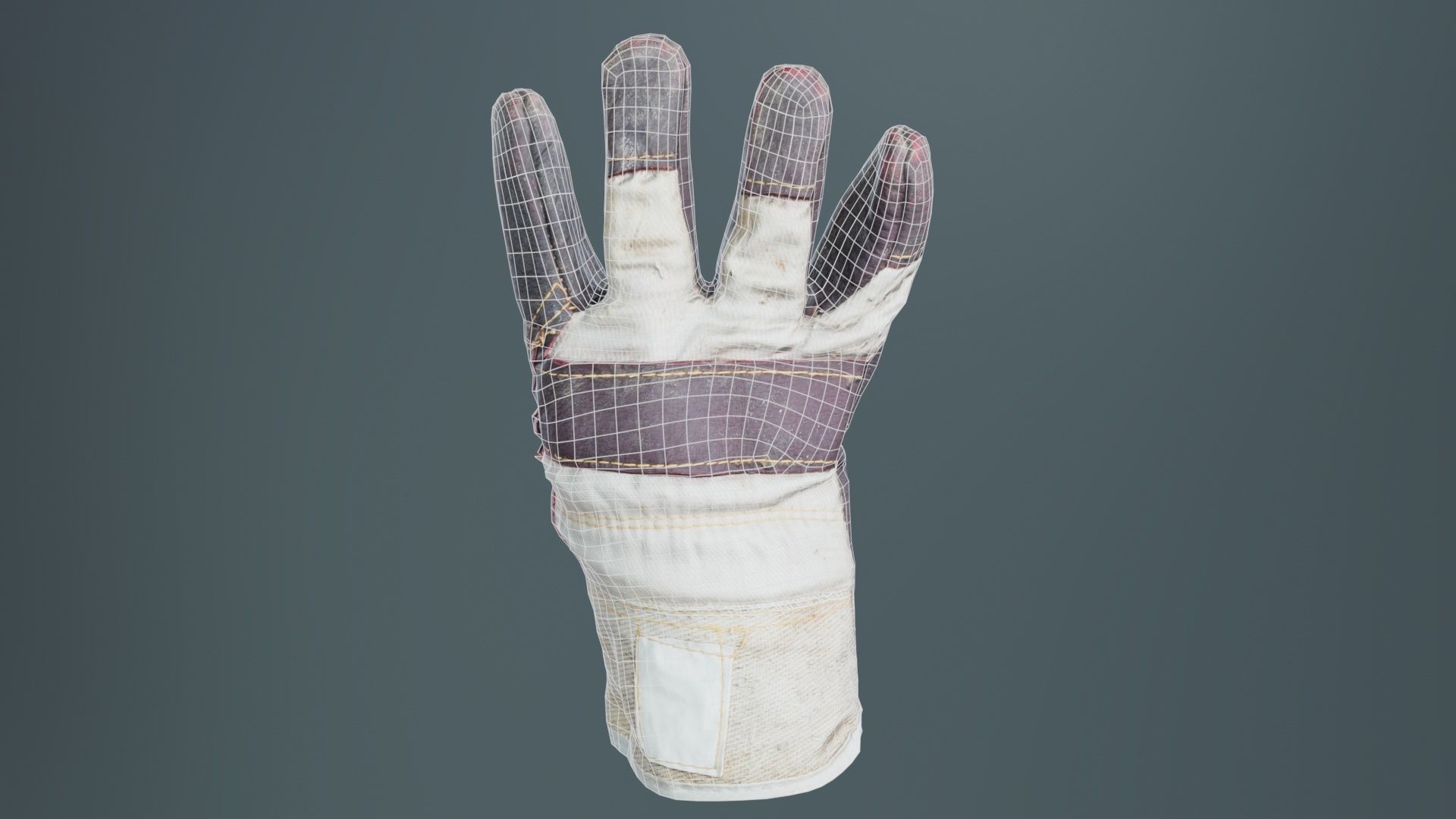 Gloved Hand 006 Low-poly 3D model_10