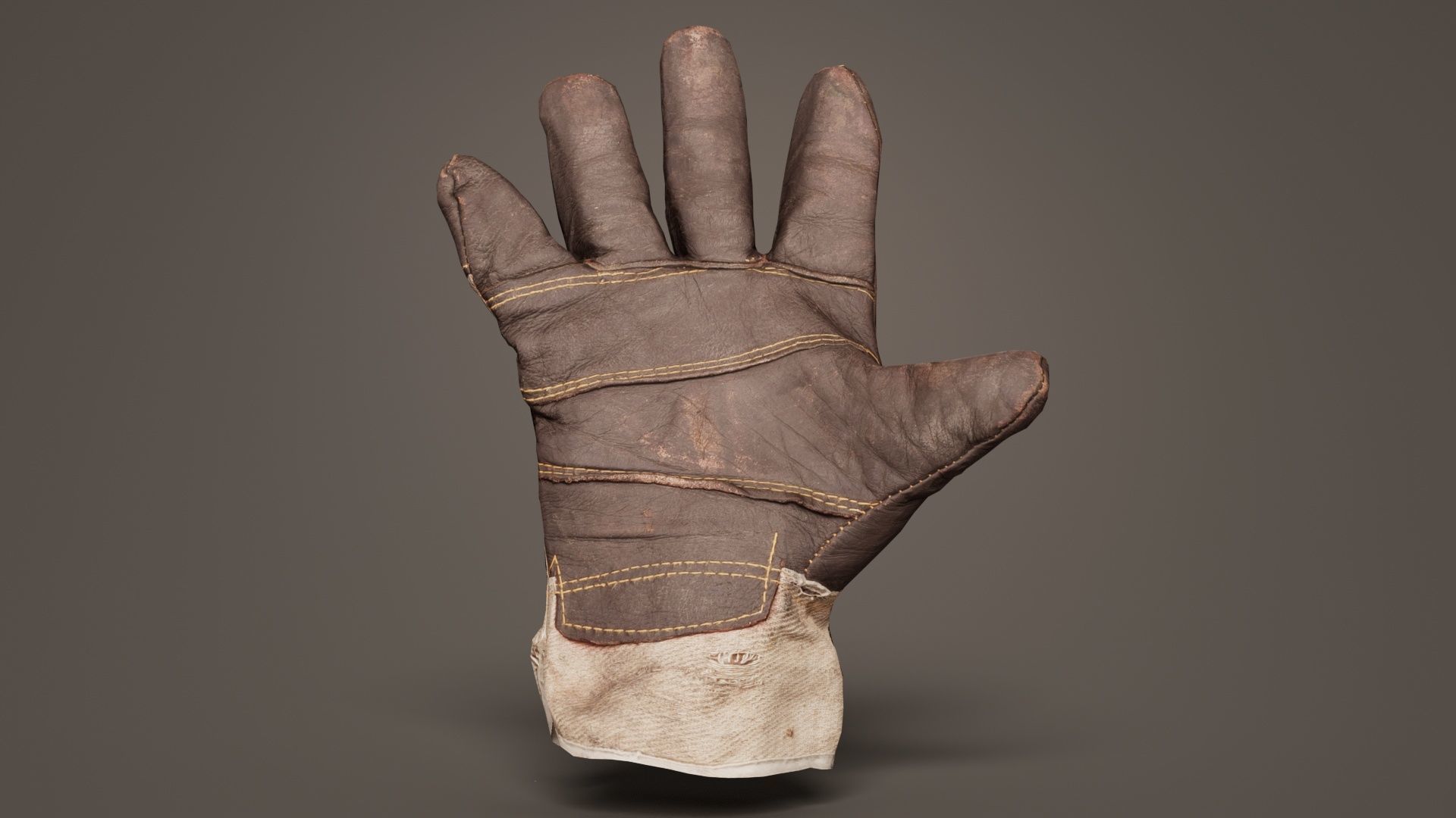 Gloved Hand 007 Low-poly 3D model_5