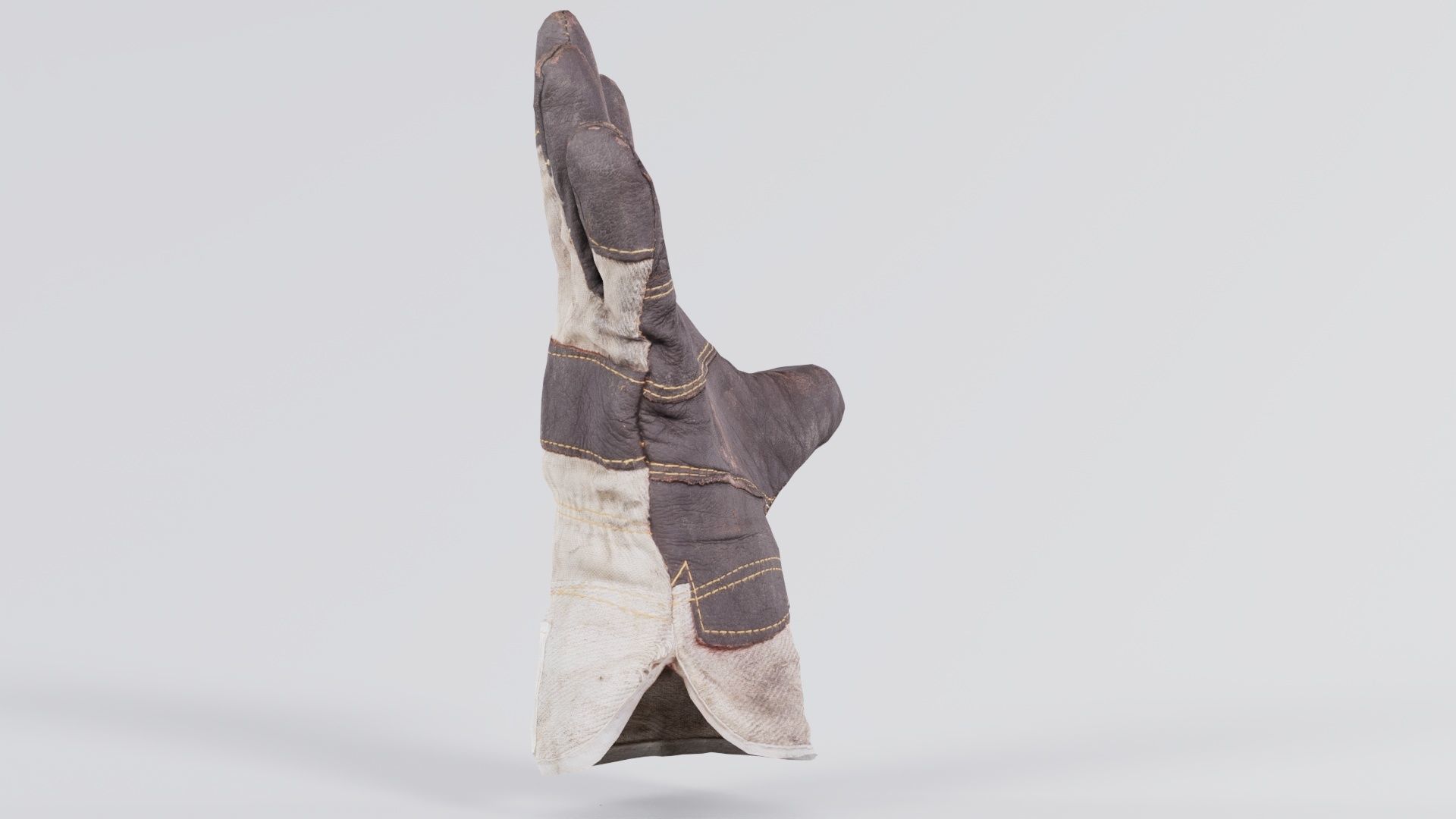 Gloved Hand 007 Low-poly 3D model_7