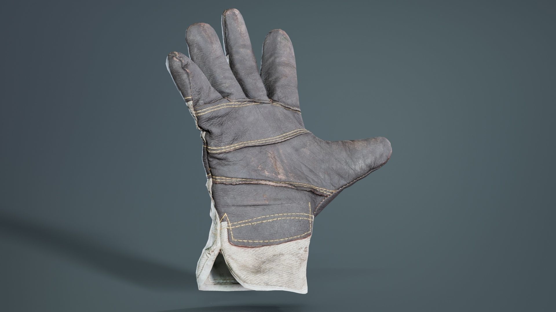 Gloved Hand 007 Low-poly 3D model_6