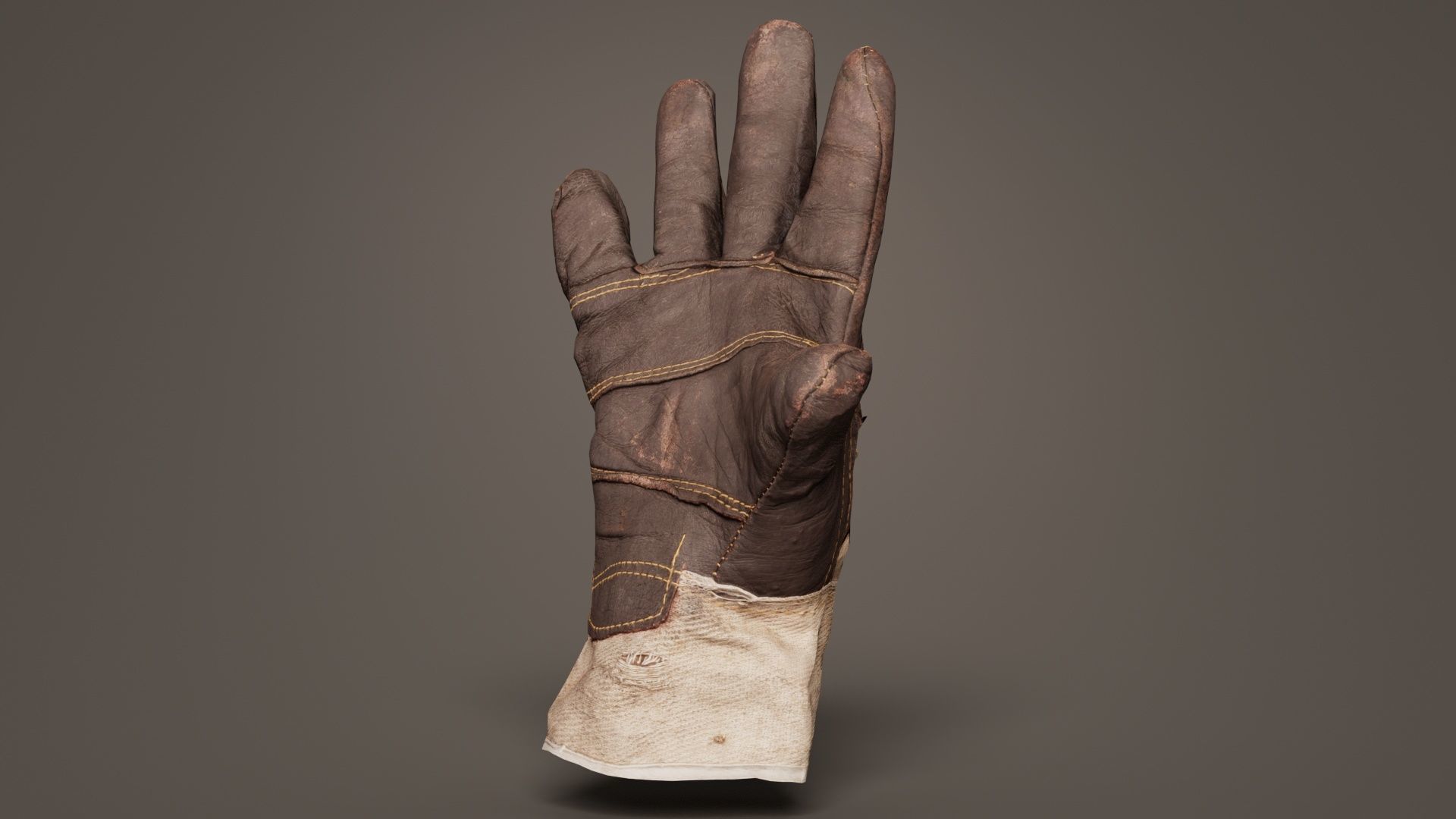 Gloved Hand 007 Low-poly 3D model_2