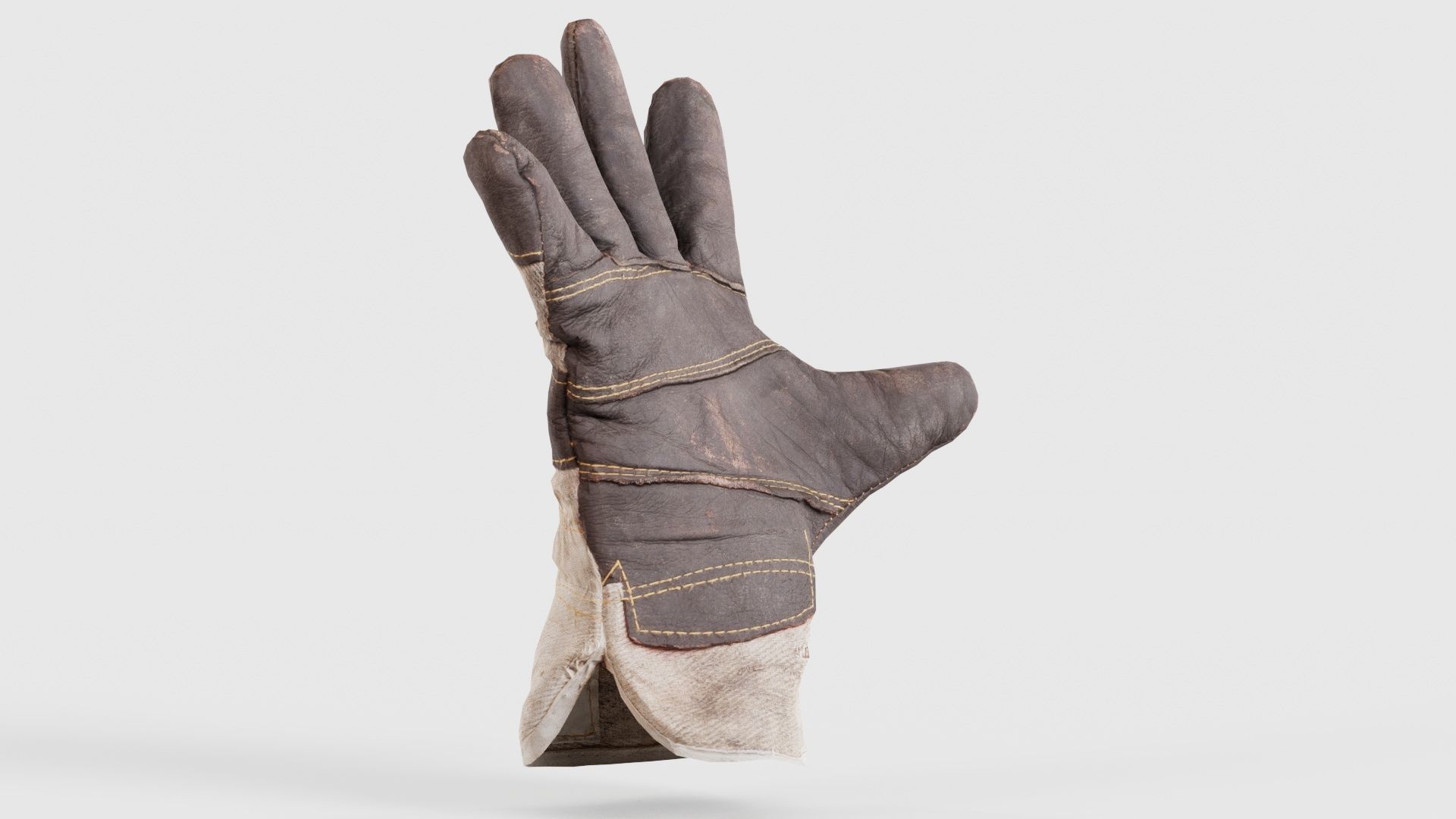 Gloved Hand 007 Low-poly 3D model_17