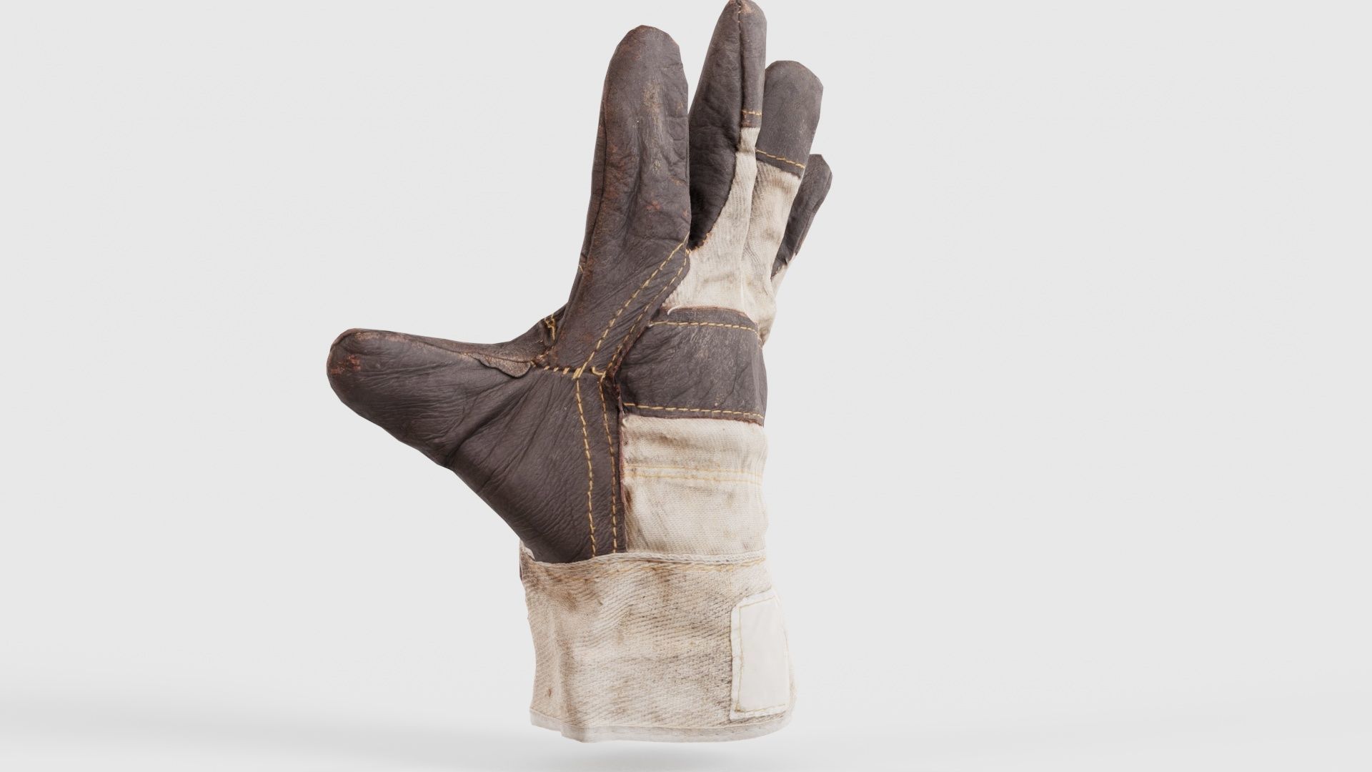 Gloved Hand 007 Low-poly 3D model_23