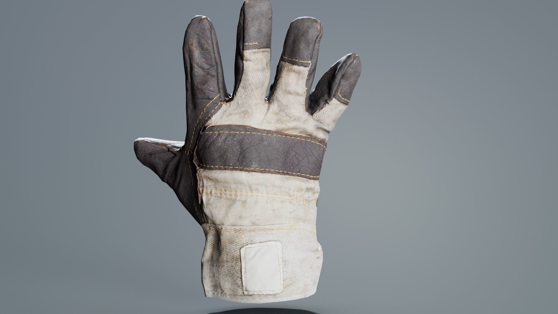 Gloved Hand 007 Low-poly 3D model_3