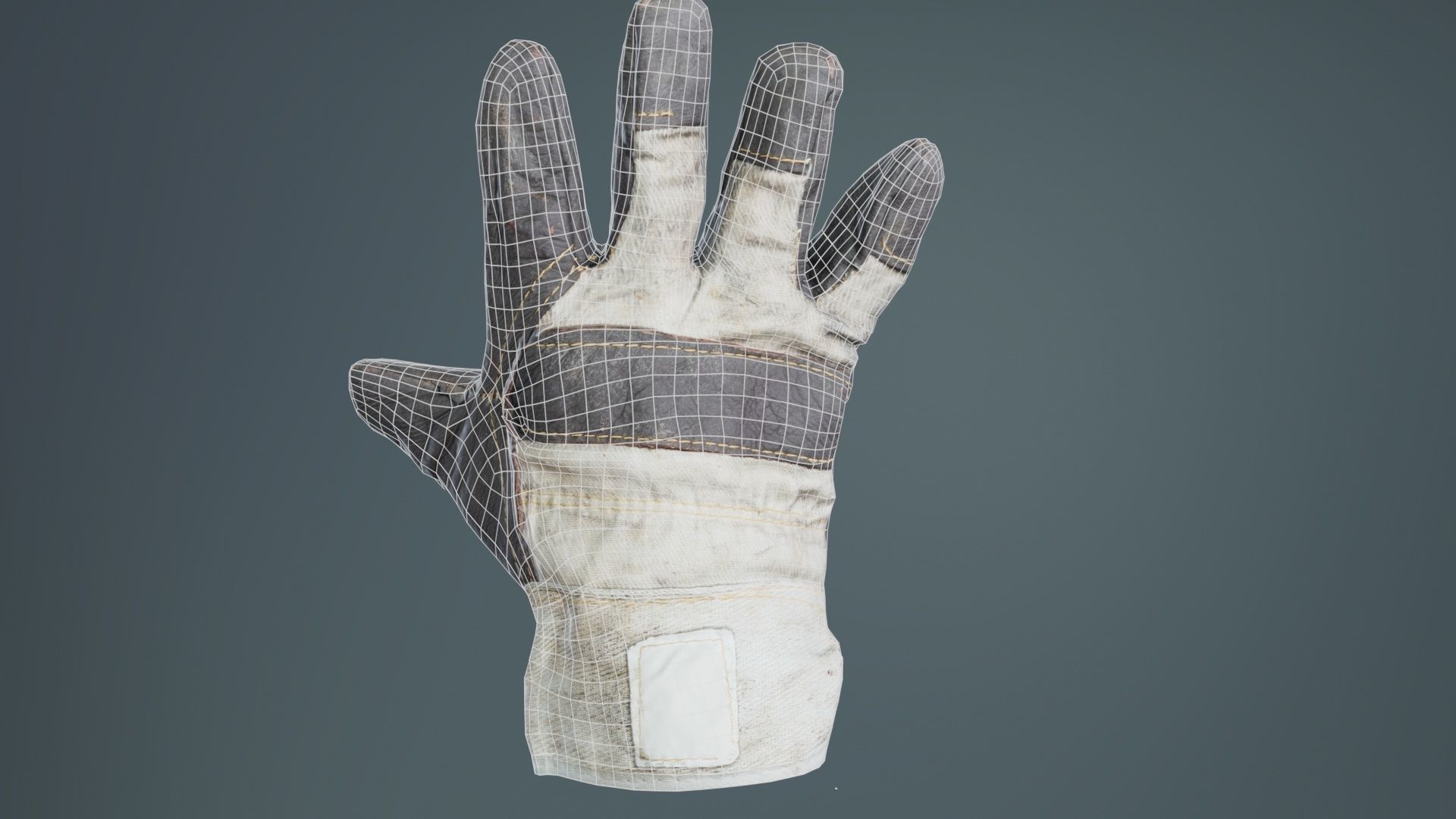 Gloved Hand 007 Low-poly 3D model_10