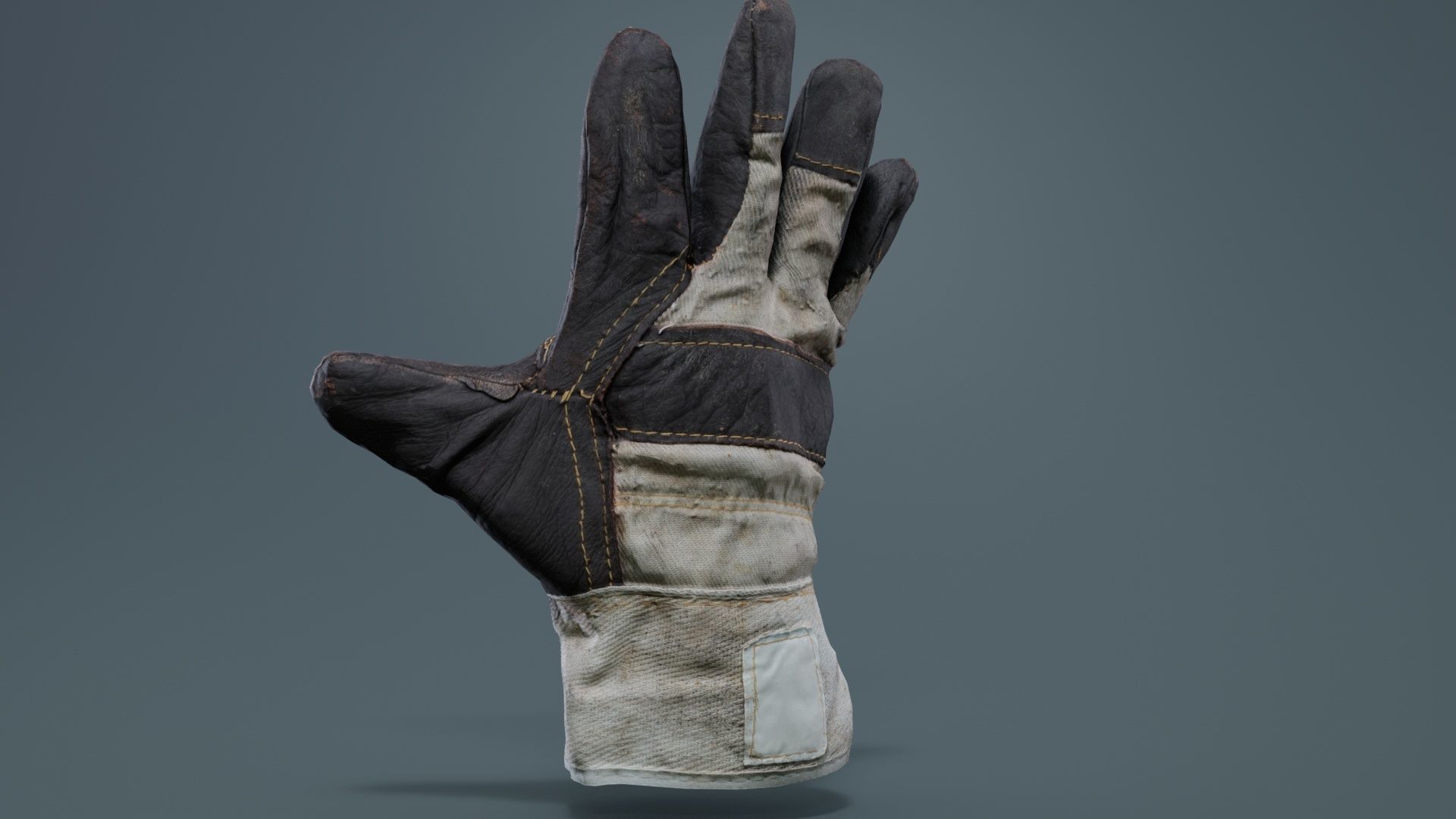 Gloved Hand 007 Low-poly 3D model_4