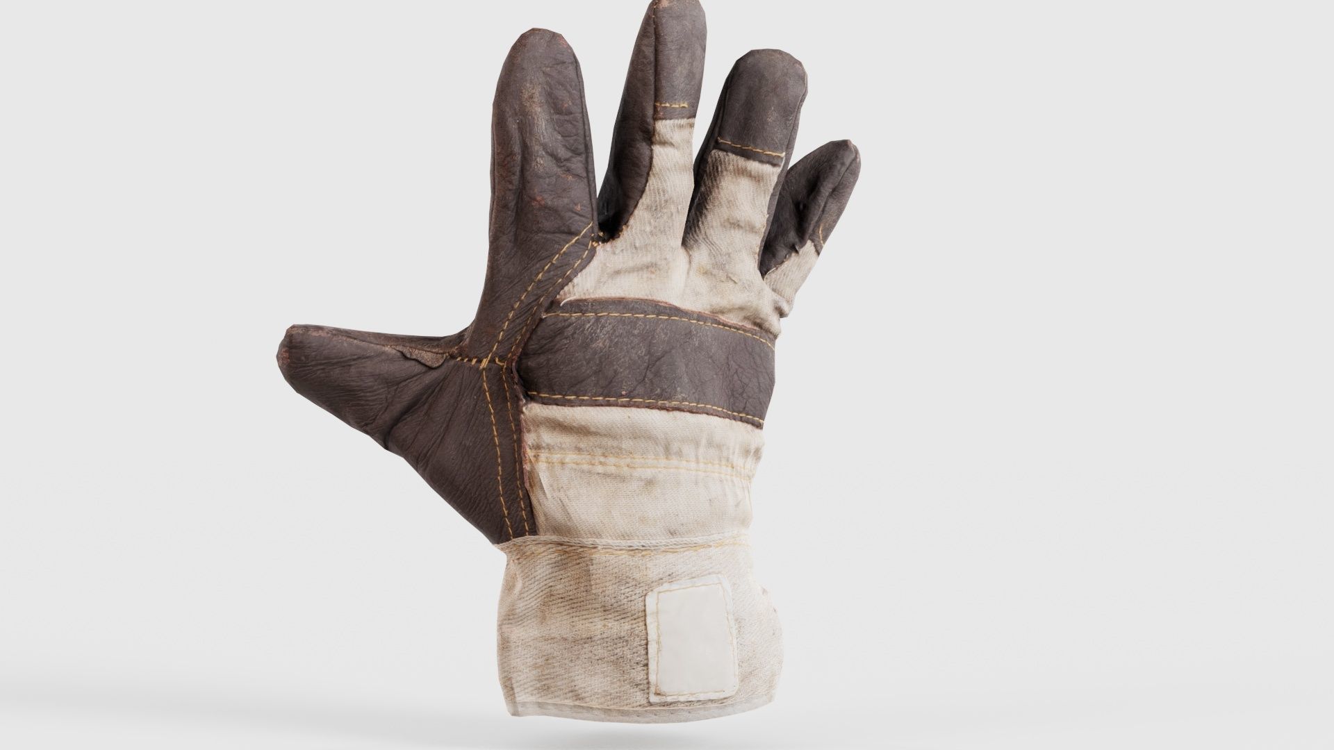 Gloved Hand 007 Low-poly 3D model_22