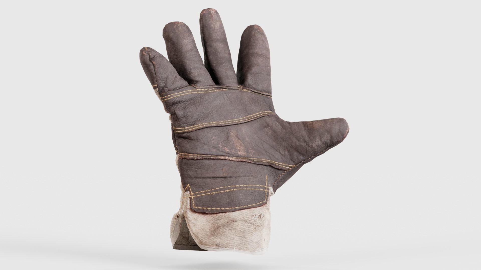 Gloved Hand 007 Low-poly 3D model_16