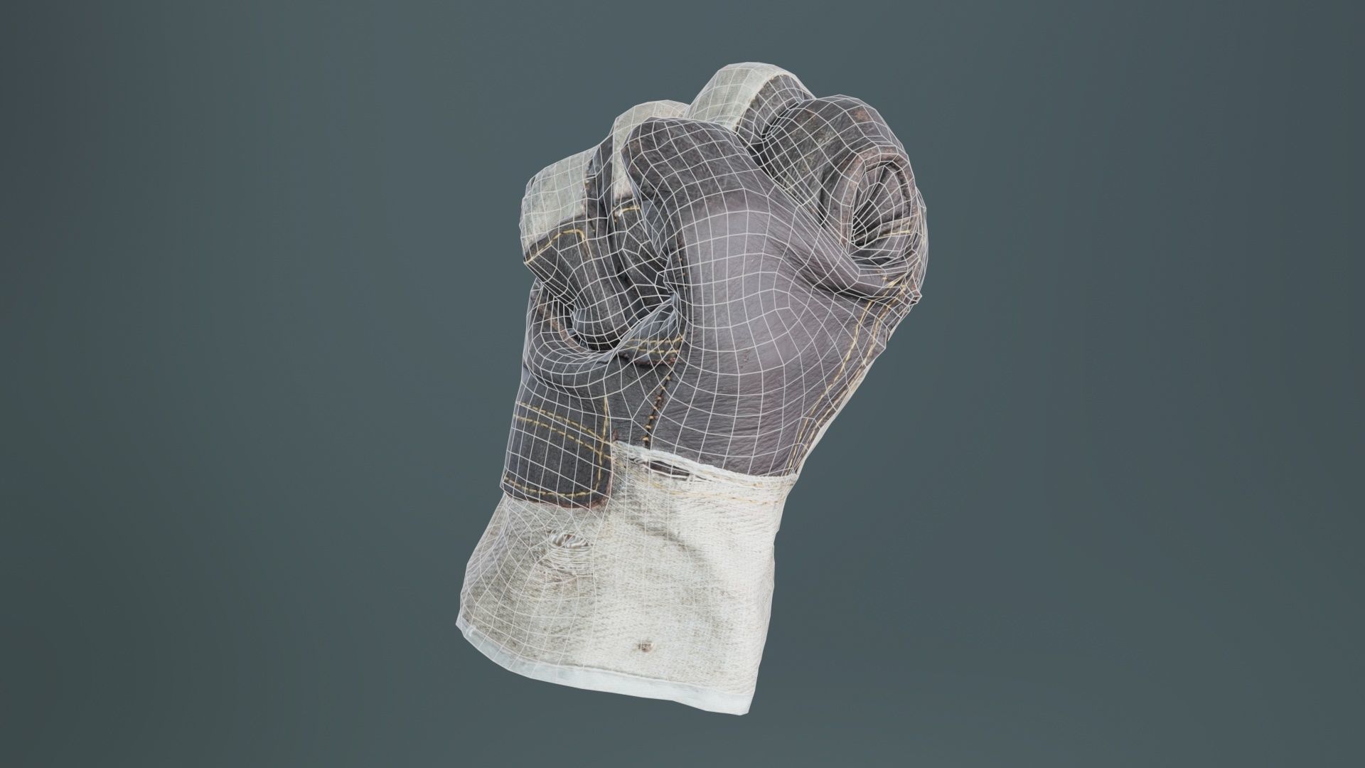 Gloved Hand 008 Low-poly 3D model_9