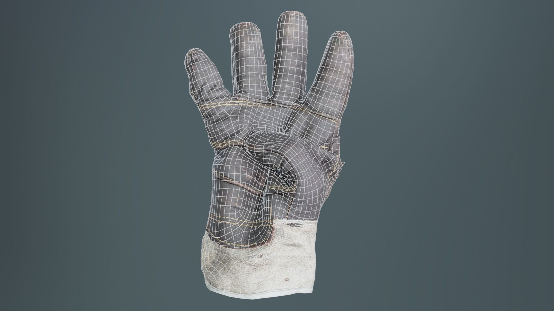 Gloved Hand 009 Low-poly 3D model_9