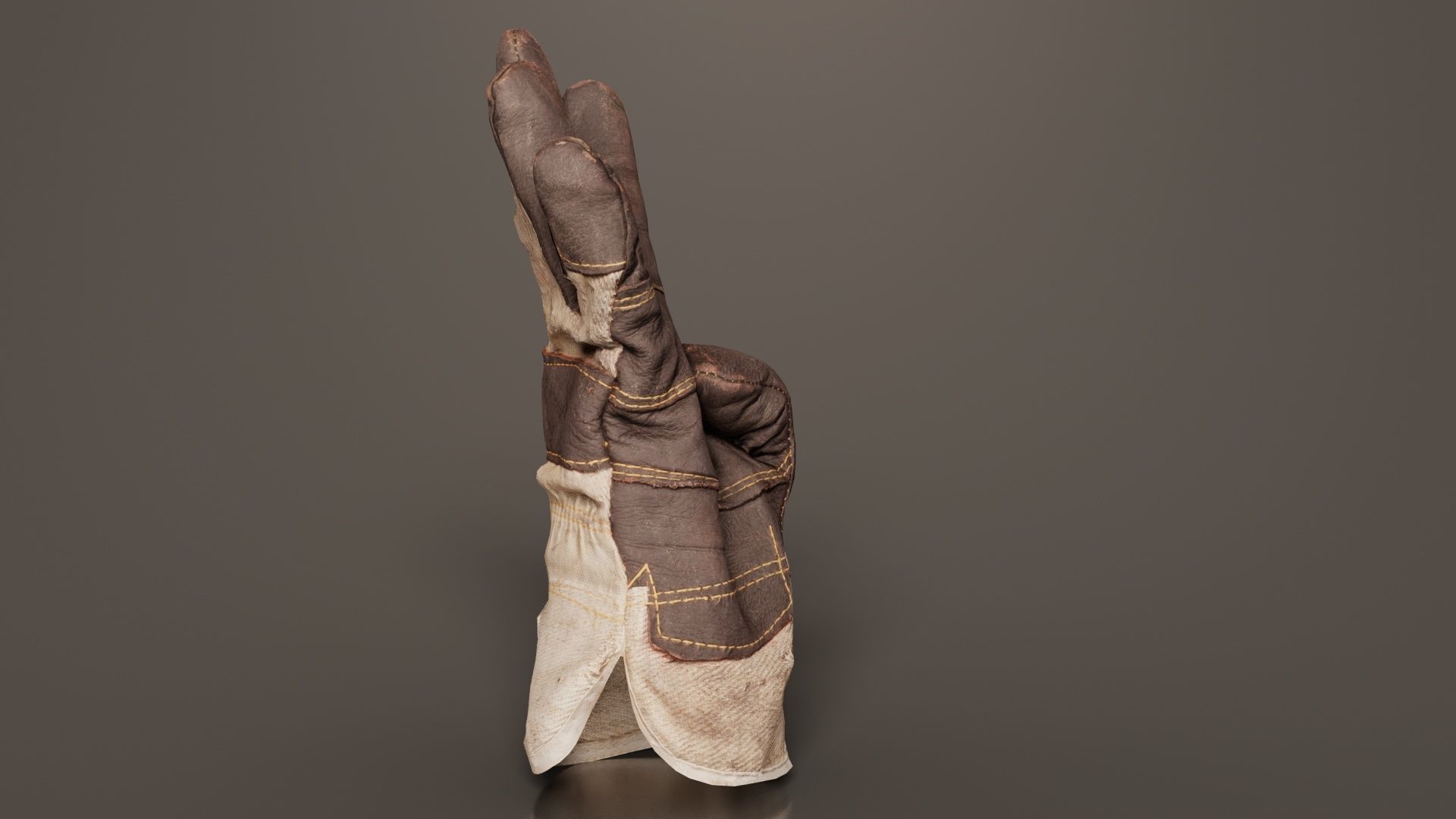 Gloved Hand 009 Low-poly 3D model_5