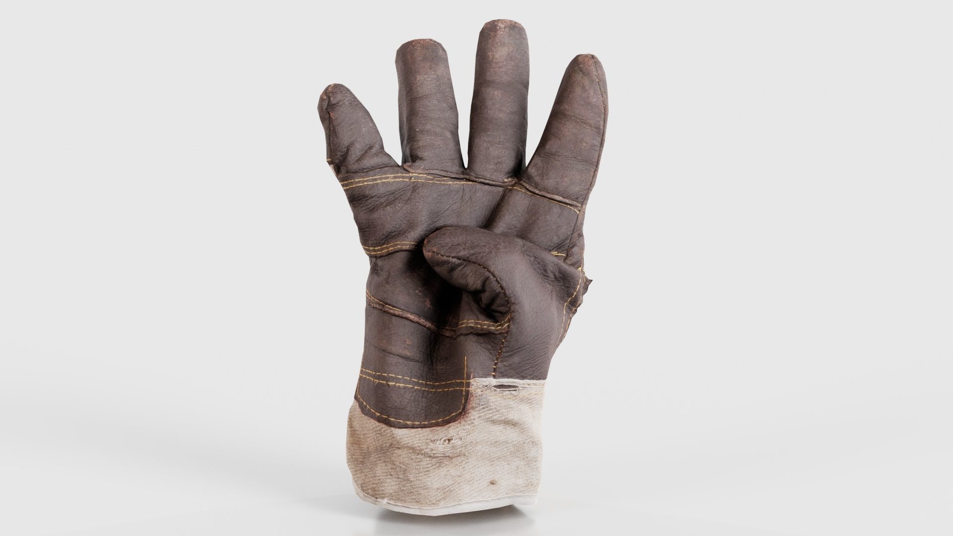 Gloved Hand 009 Low-poly 3D model_15