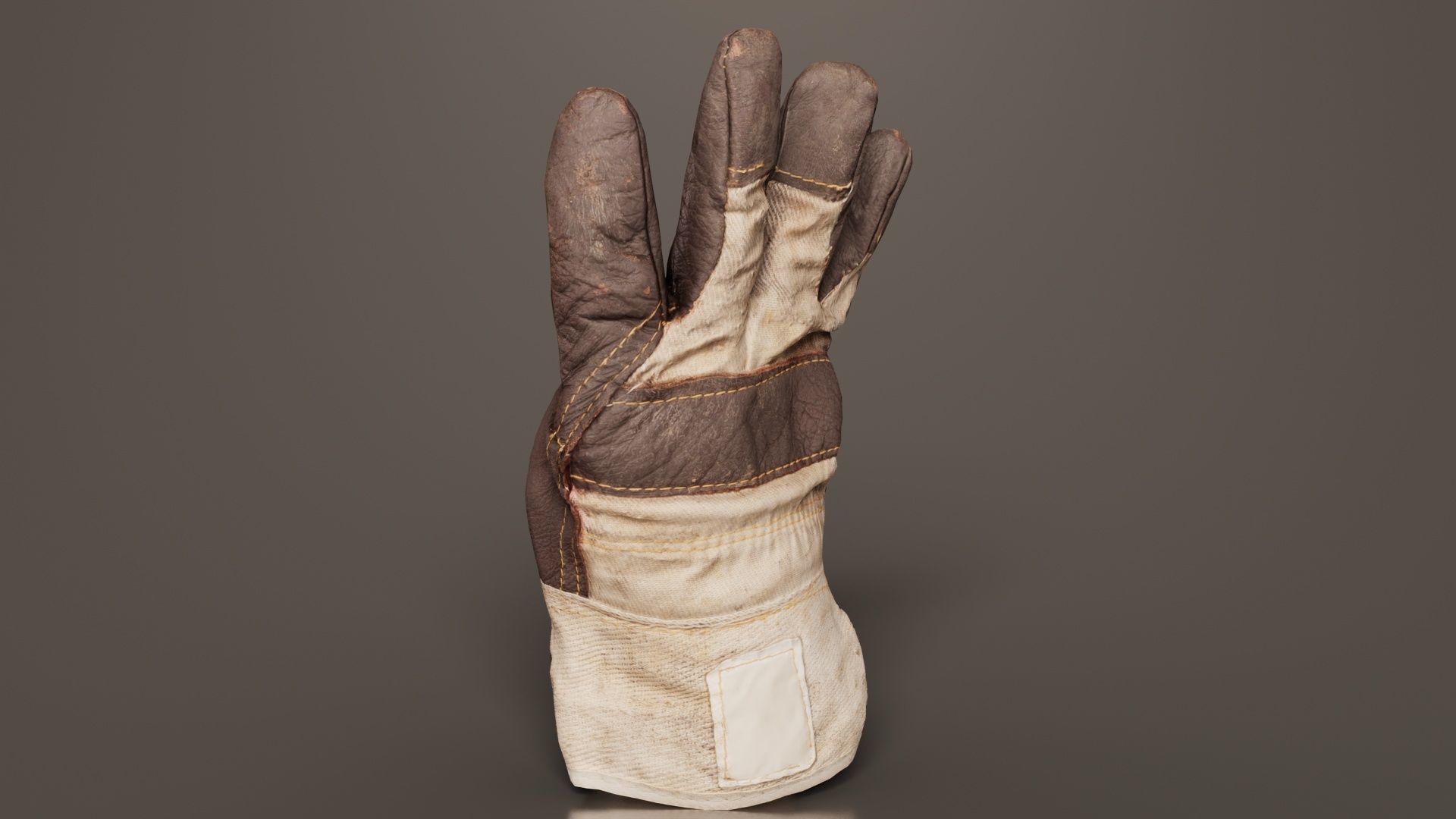 Gloved Hand 009 Low-poly 3D model_6