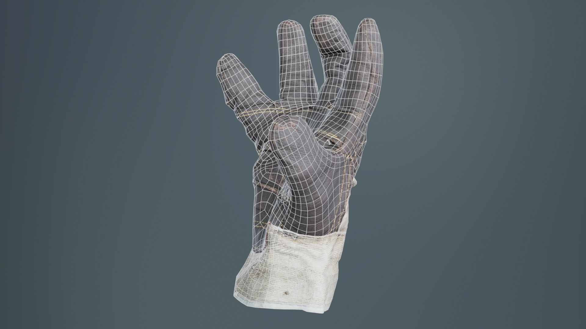 Gloved Hand 010 Low-poly 3D model_9