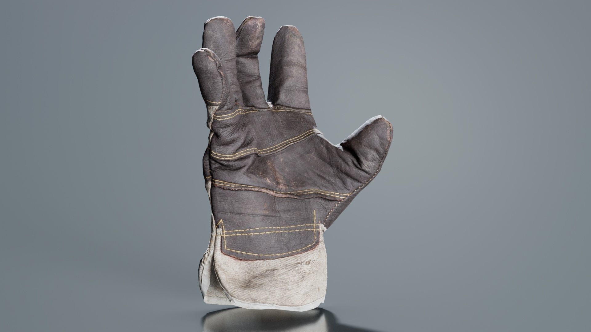 Gloved Hand 010 Low-poly 3D model_5