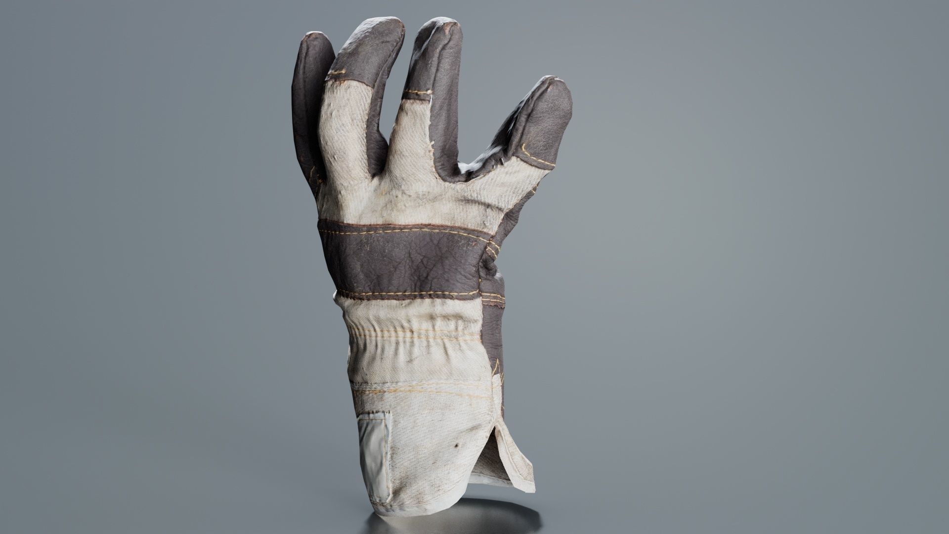 Gloved Hand 010 Low-poly 3D model_2
