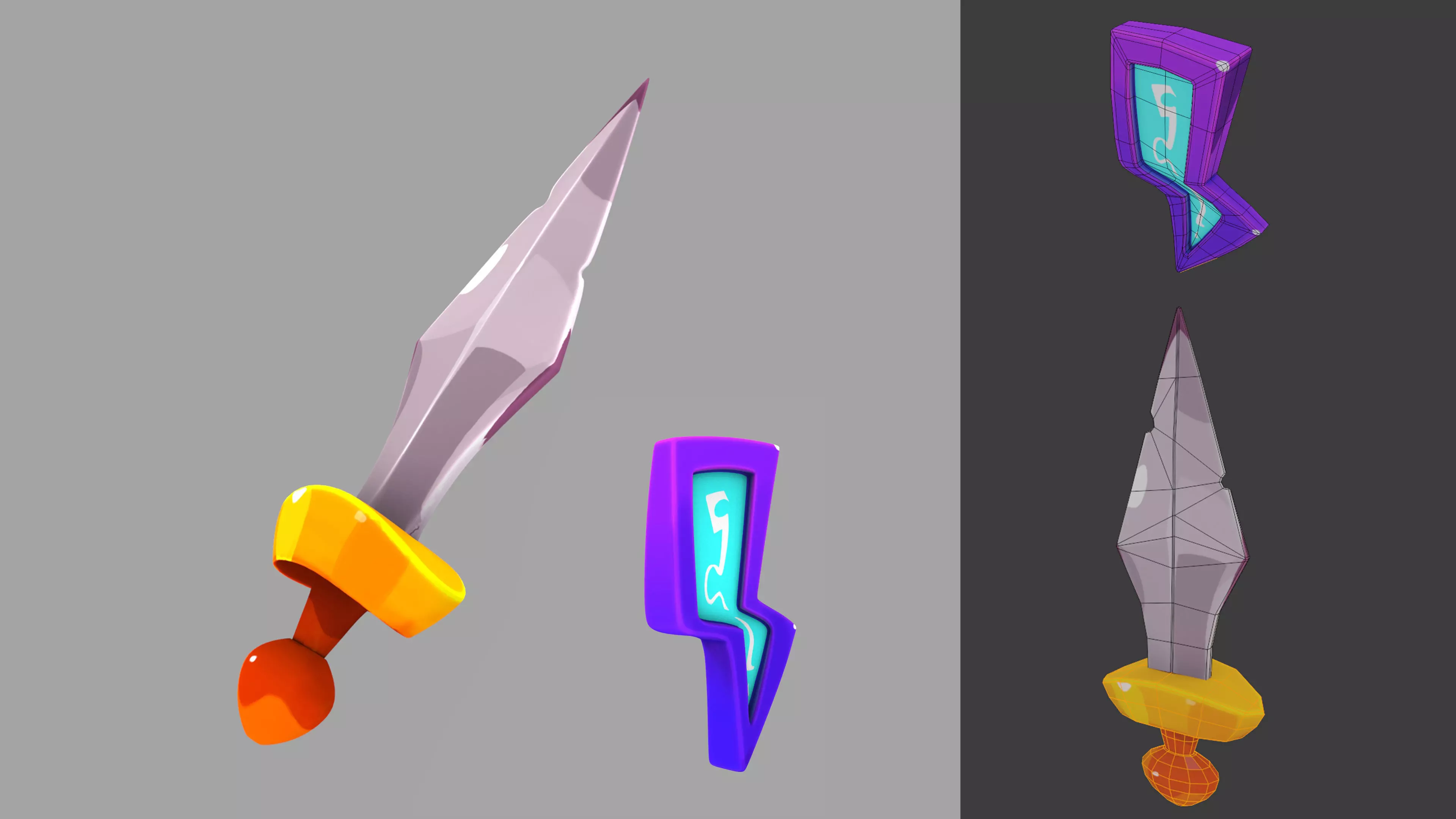 3D Sword and thunder Model Low-poly 3D model_0