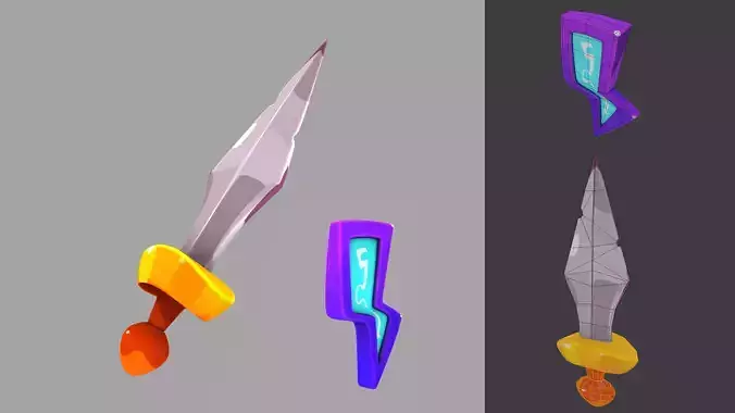 3D Sword and thunder Model