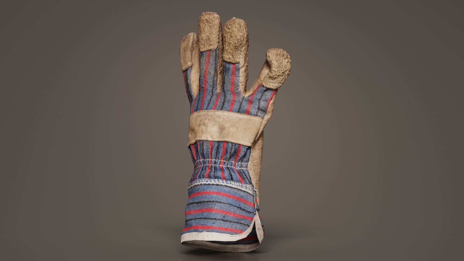 Gloved Hand 012 Low-poly 3D model_4
