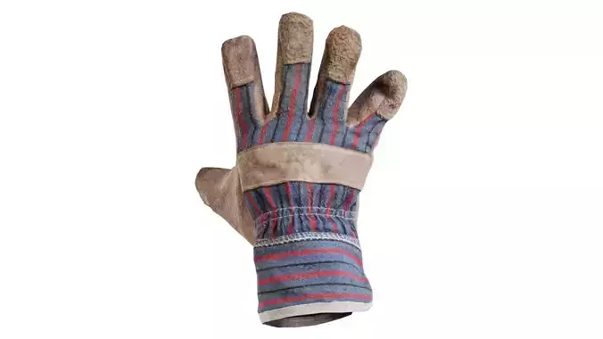Gloved Hand 012 Low-poly 3D model