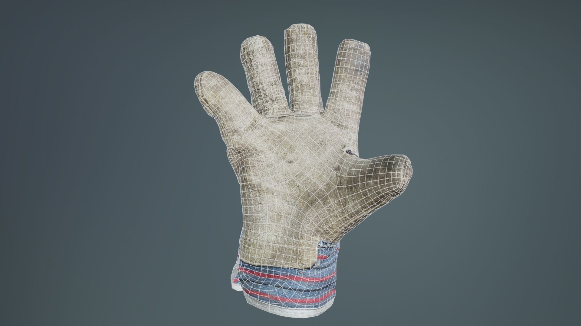 Gloved Hand 012 Low-poly 3D model_10