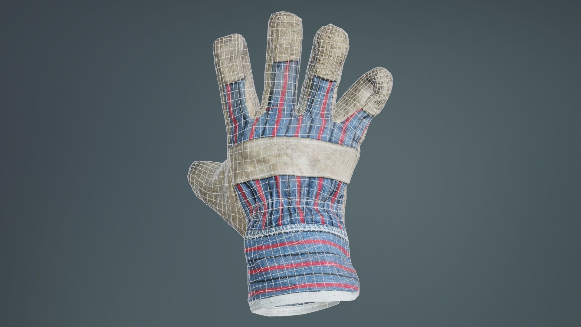 Gloved Hand 012 Low-poly 3D model_9