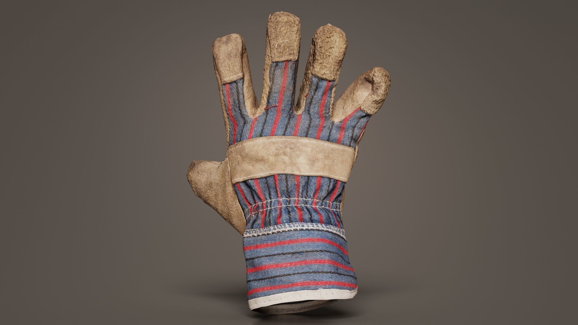 Gloved Hand 012 Low-poly 3D model_5