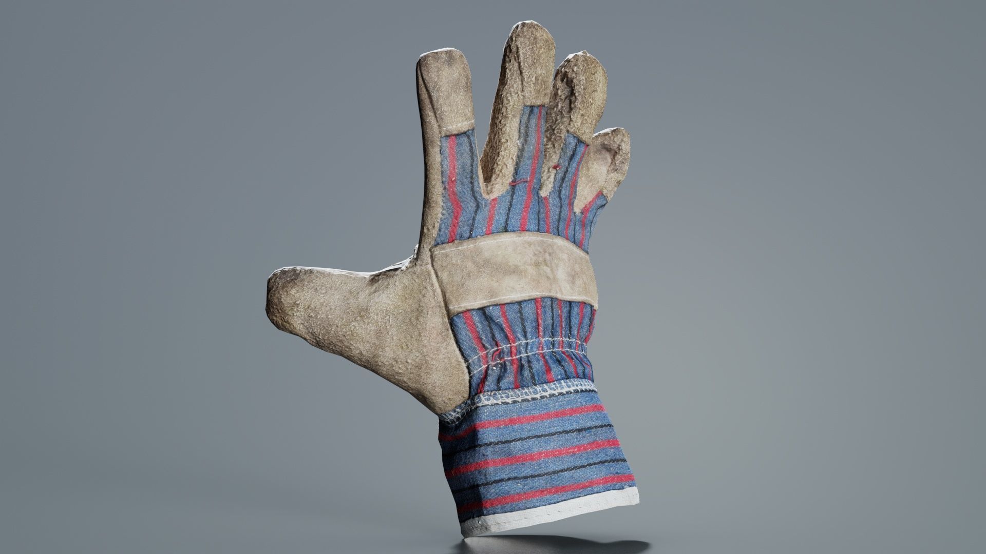 Gloved Hand 012 Low-poly 3D model_8