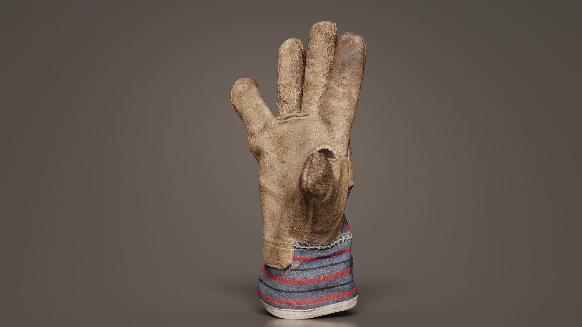 Gloved Hand 012 Low-poly 3D model_1