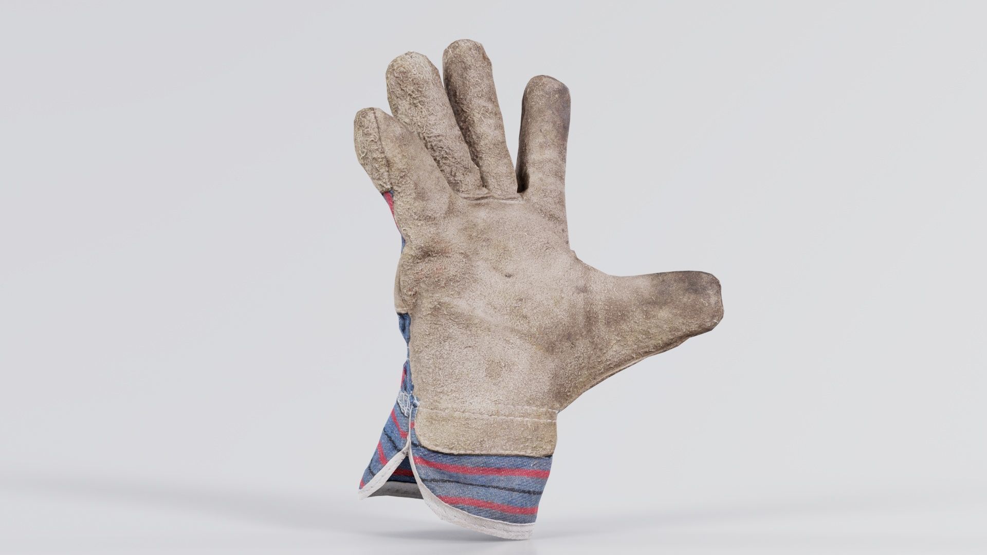 Gloved Hand 012 Low-poly 3D model_3