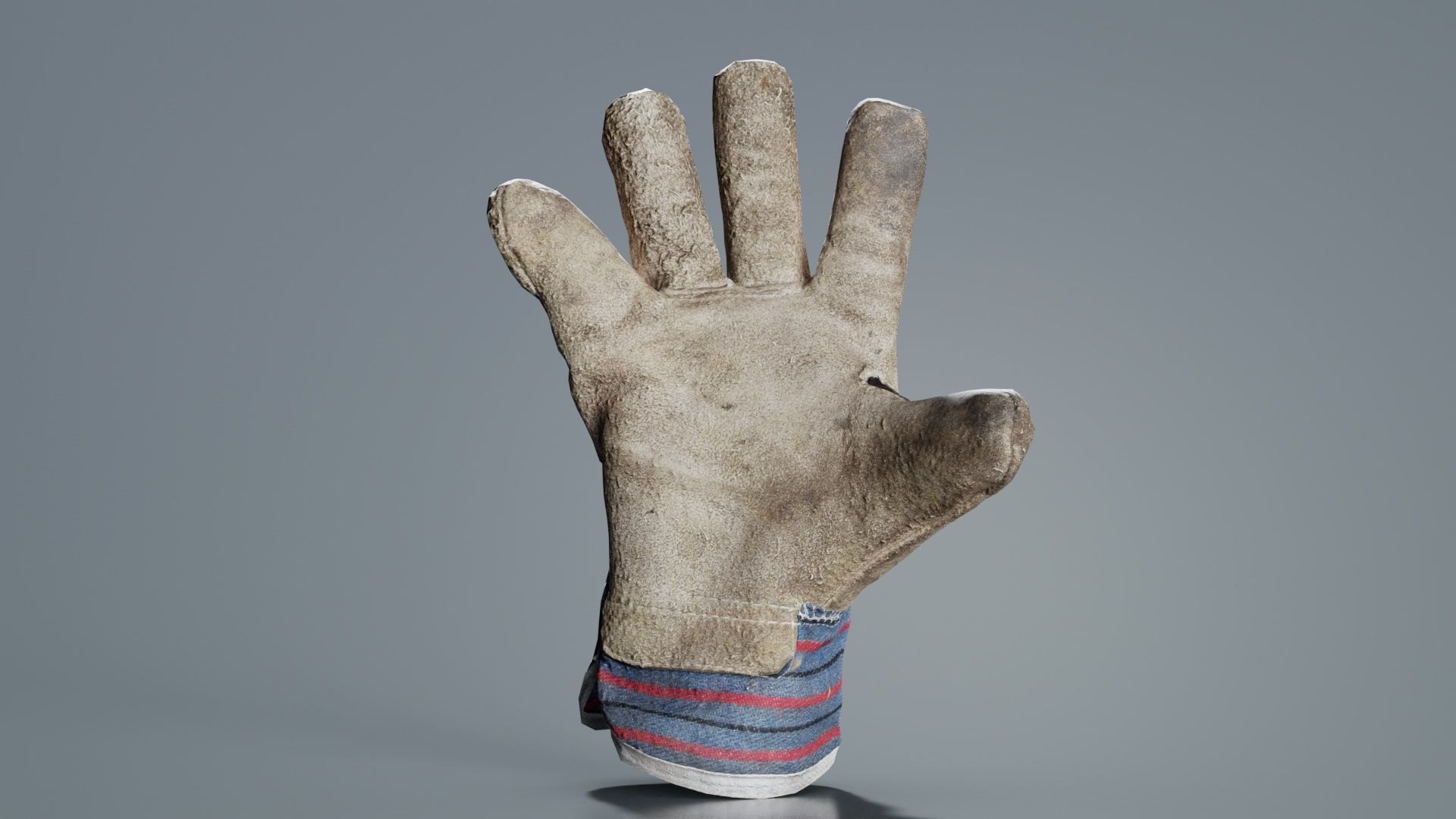Gloved Hand 012 Low-poly 3D model_7