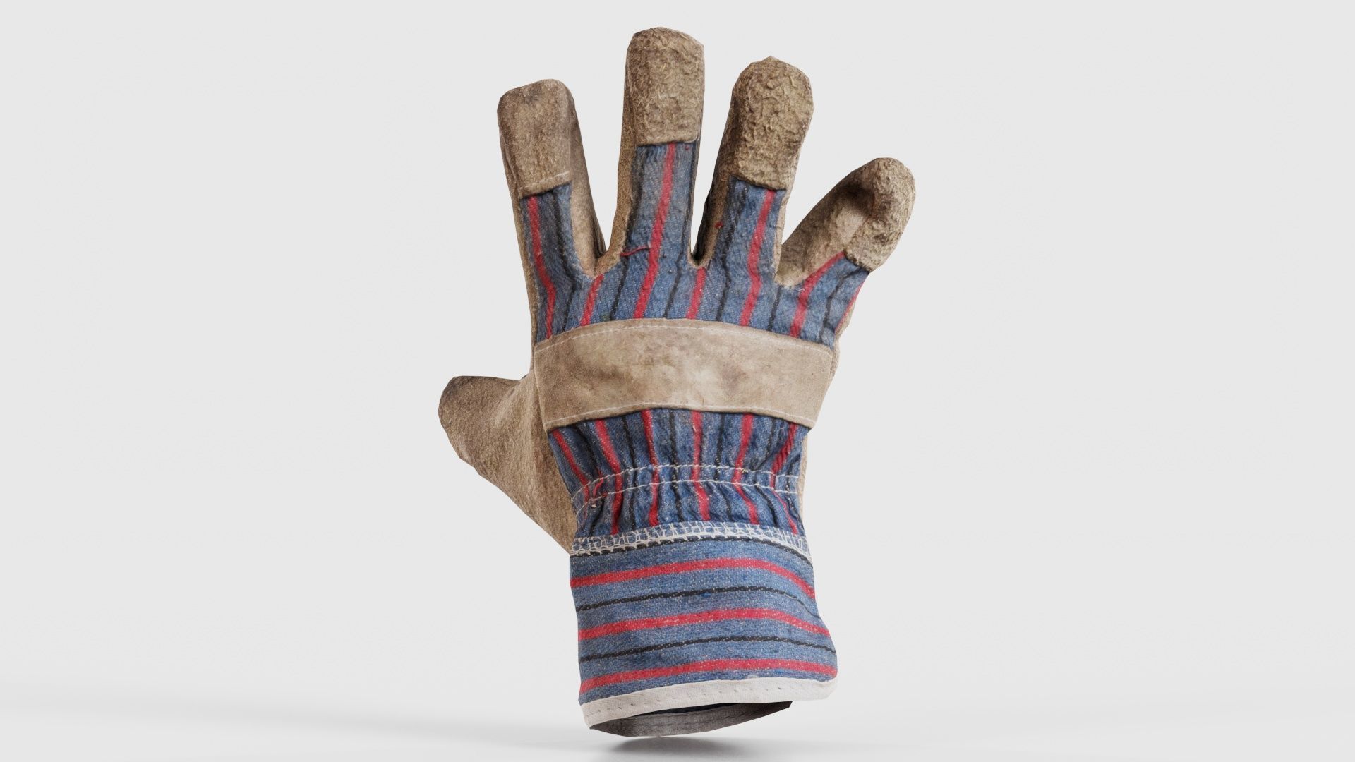 Gloved Hand 012 Low-poly 3D model_15