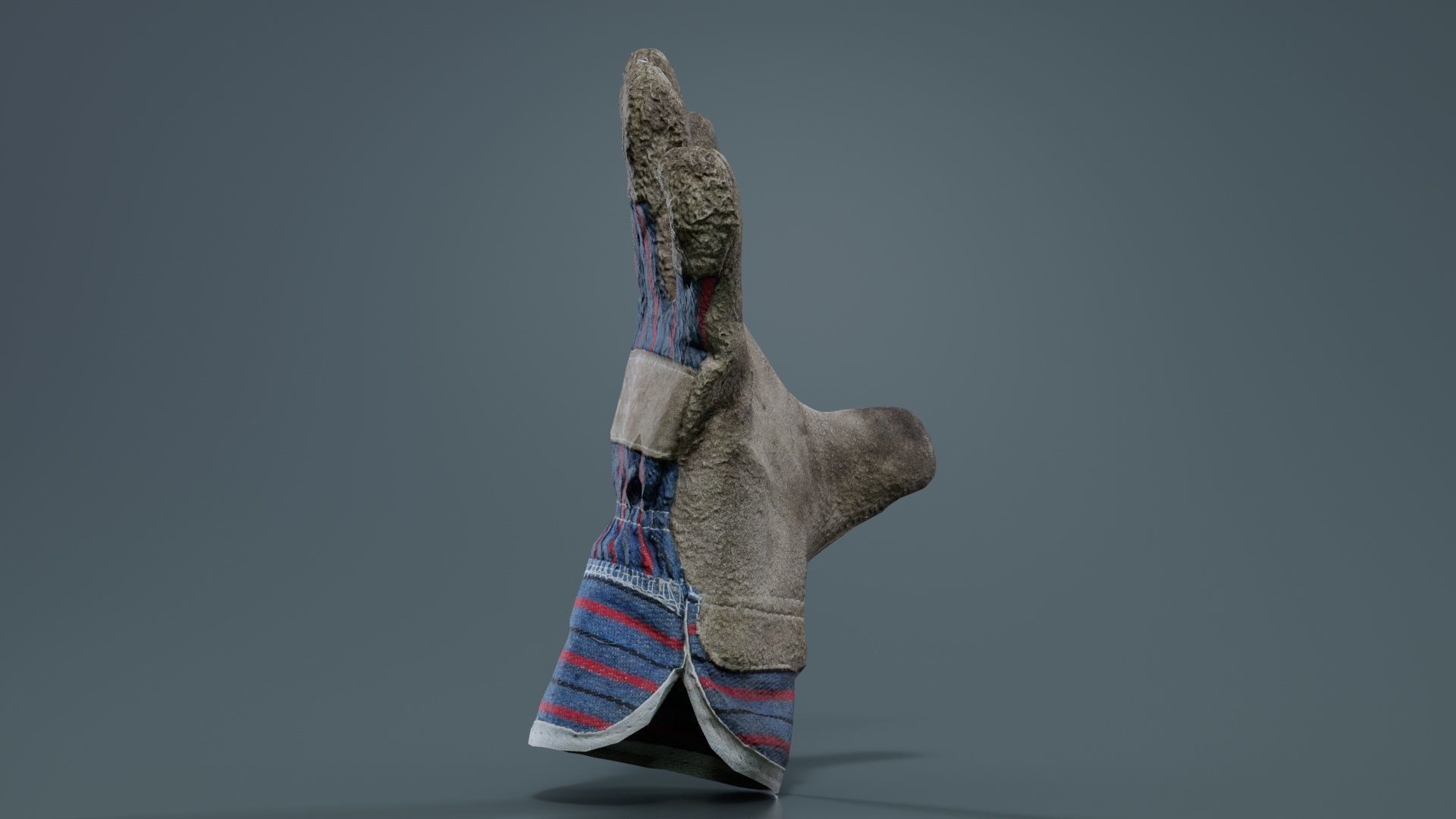 Gloved Hand 012 Low-poly 3D model_2