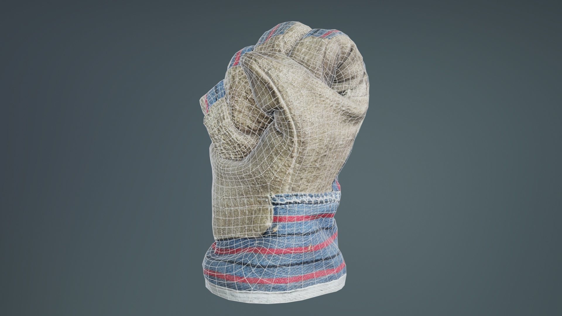 Gloved Hand 013 Low-poly 3D model_9