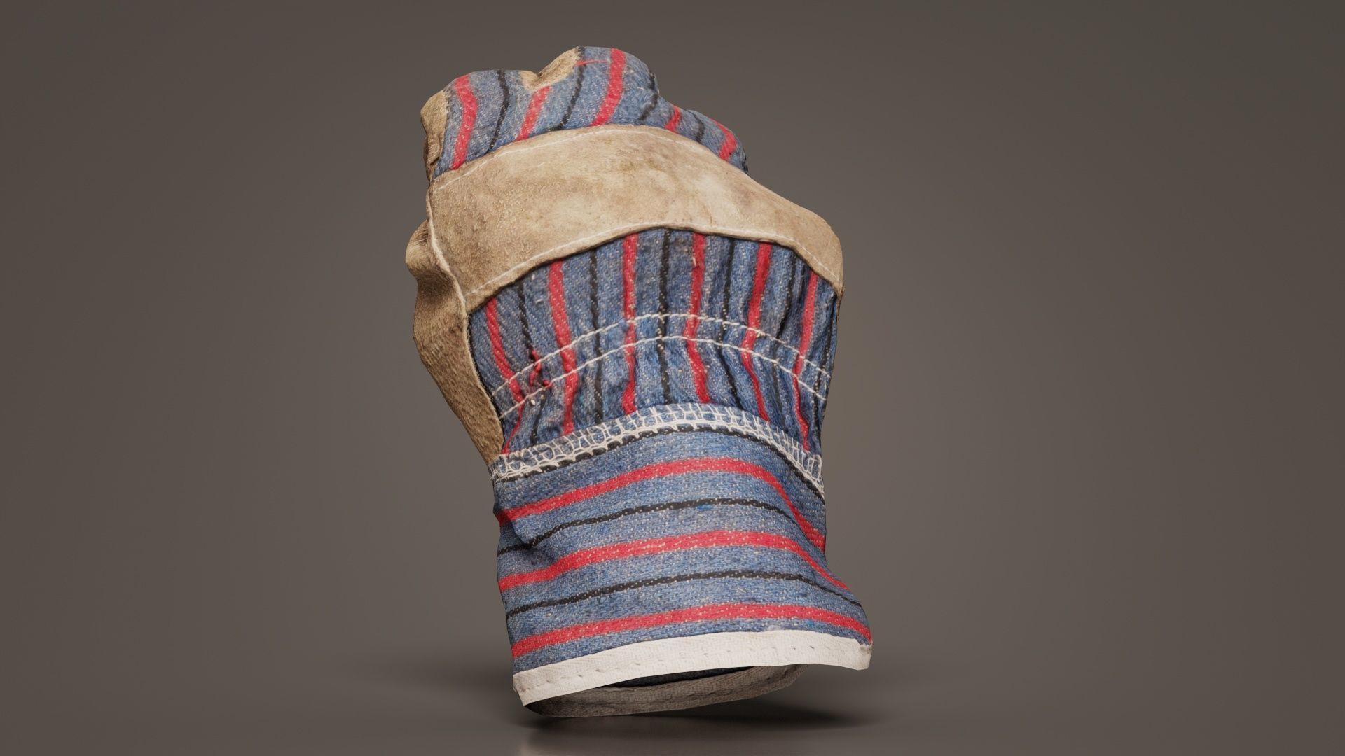 Gloved Hand 013 Low-poly 3D model_7