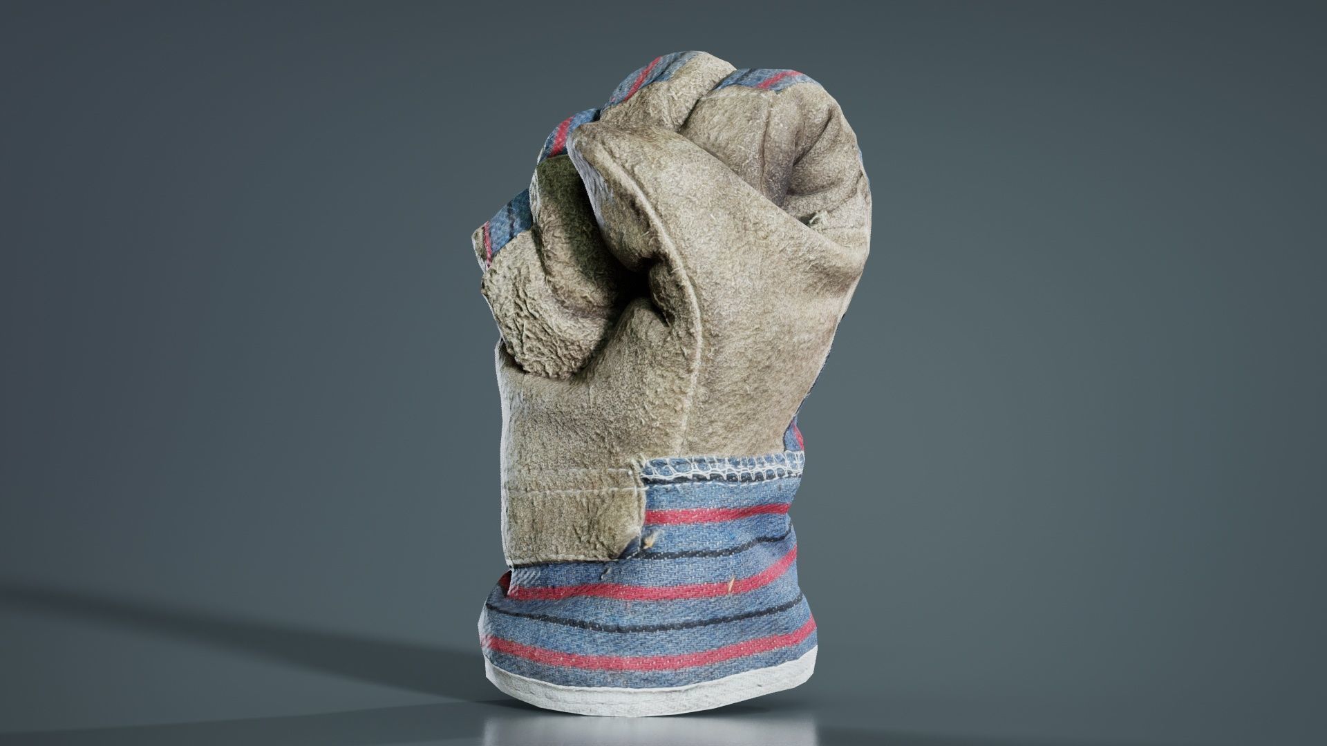 Gloved Hand 013 Low-poly 3D model_3