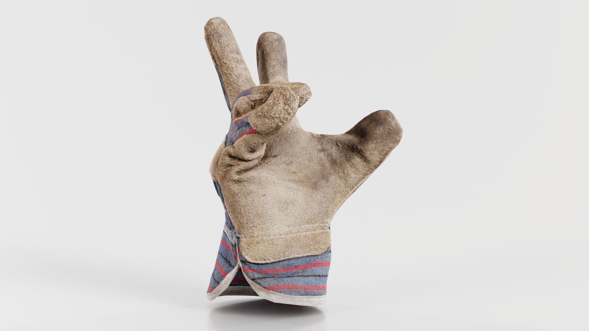 Gloved Hand 014 Low-poly 3D model_3