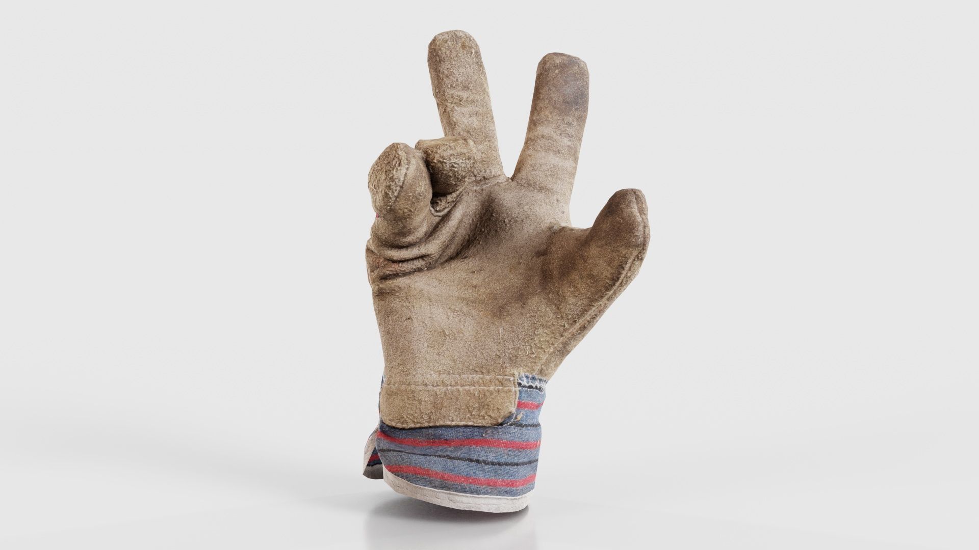 Gloved Hand 014 Low-poly 3D model_15