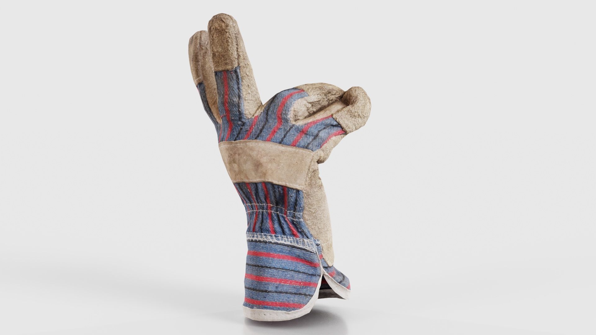 Gloved Hand 014 Low-poly 3D model_19