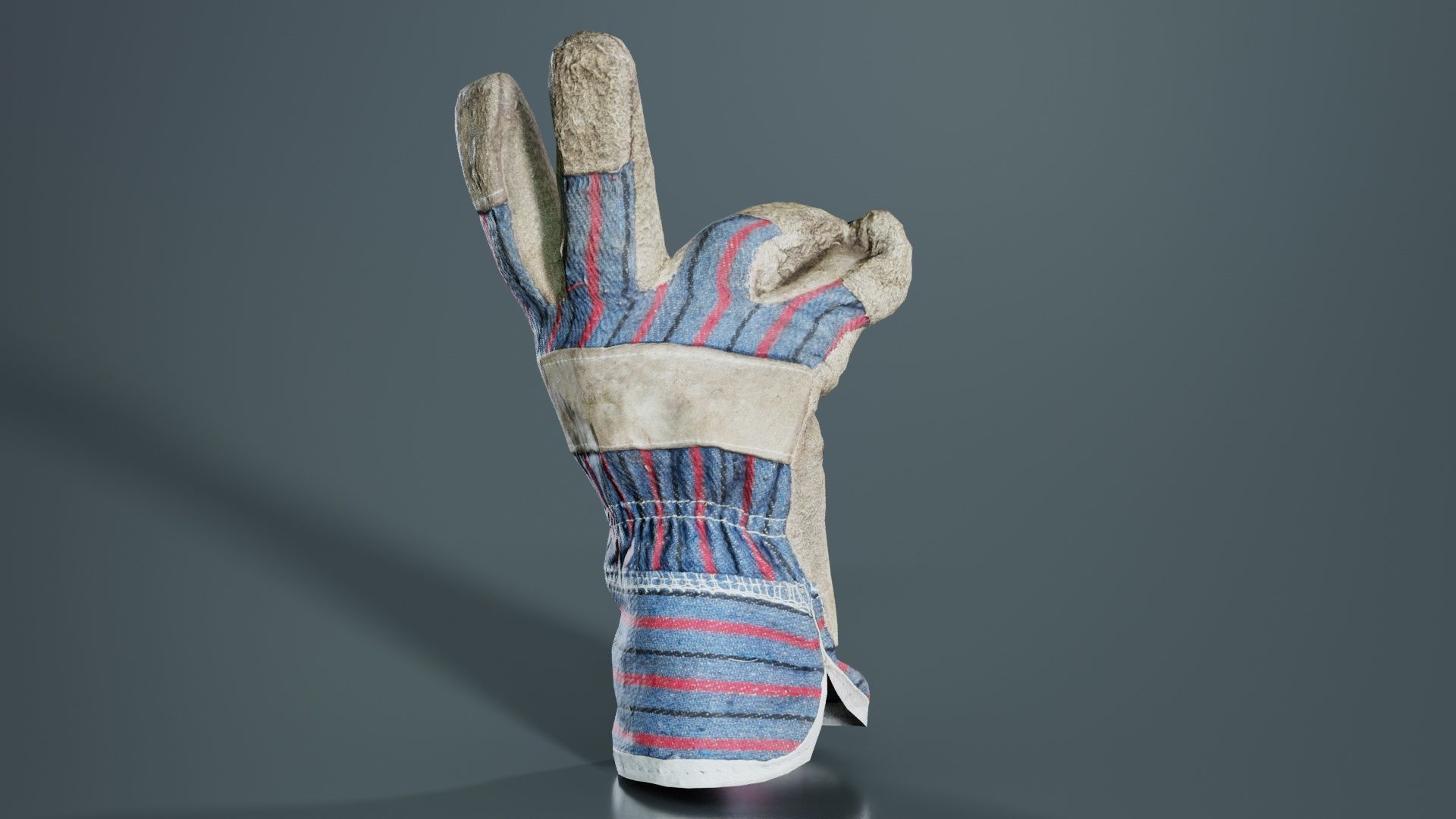 Gloved Hand 014 Low-poly 3D model_7