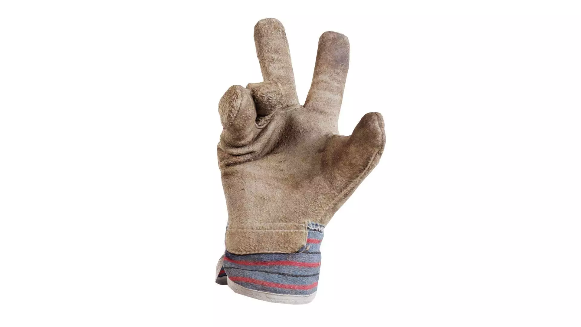 Gloved Hand 014 Low-poly 3D model_0