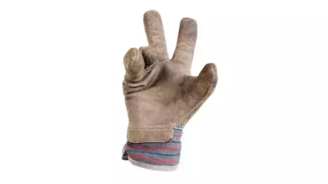 Gloved Hand 014 Low-poly 3D model