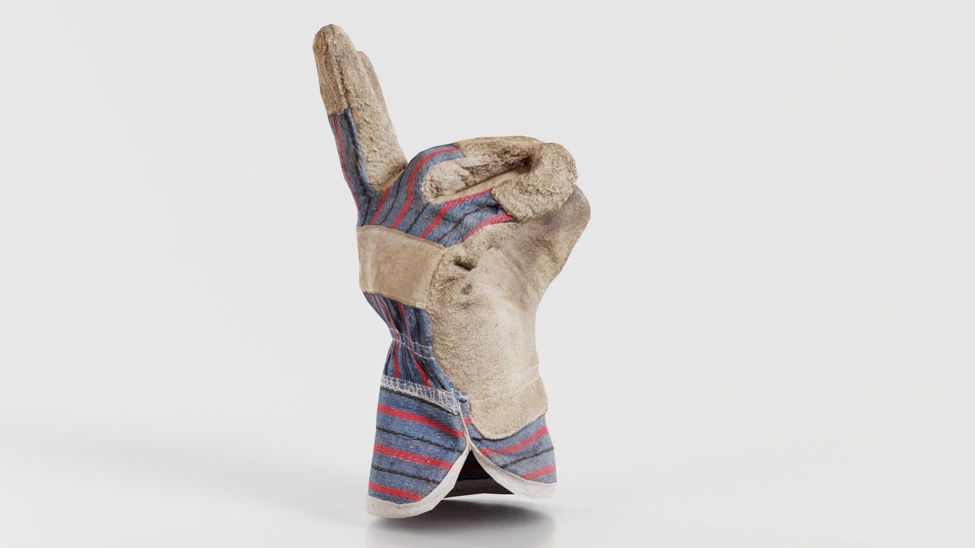 Gloved Hand 014 Low-poly 3D model_8