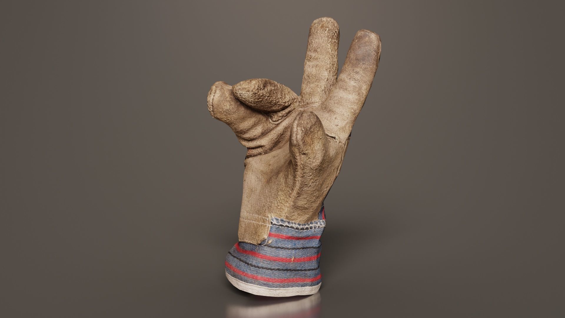 Gloved Hand 014 Low-poly 3D model_5