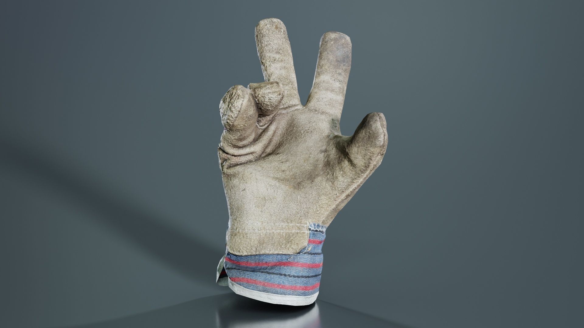 Gloved Hand 014 Low-poly 3D model_1