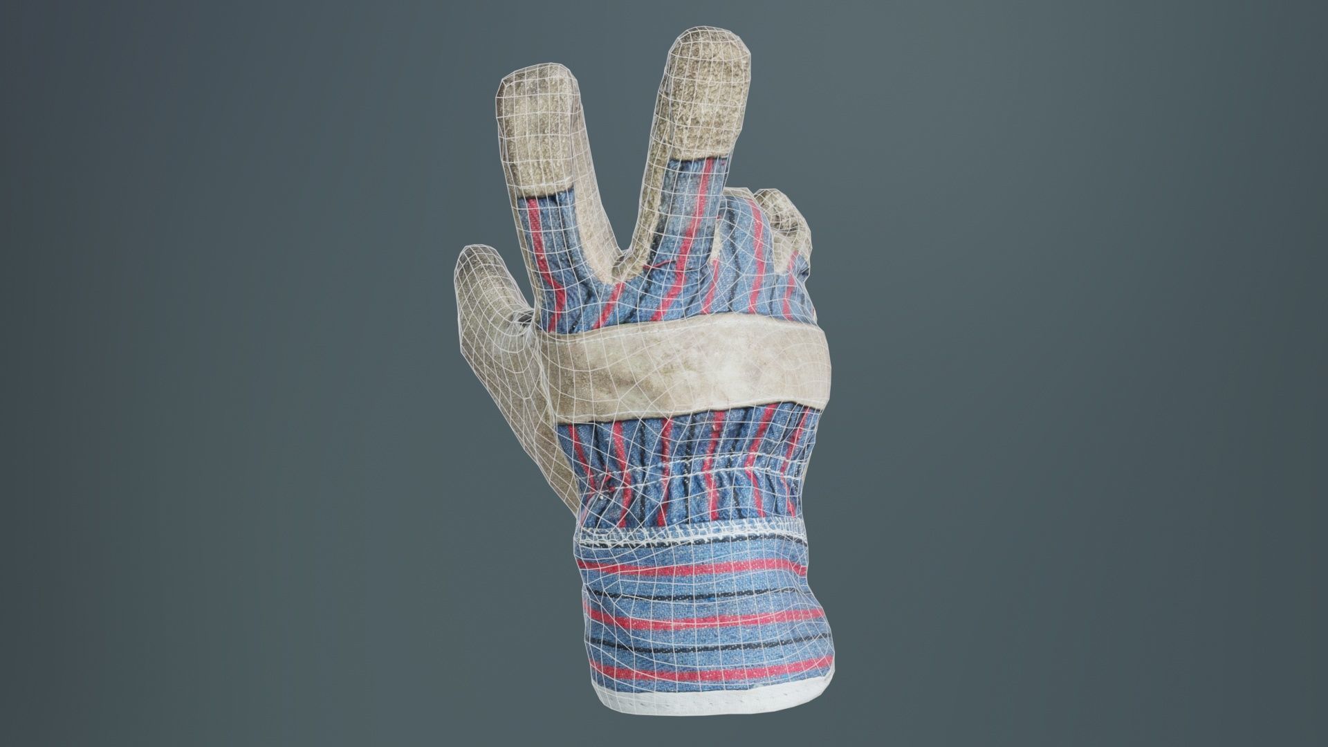 Gloved Hand 014 Low-poly 3D model_10
