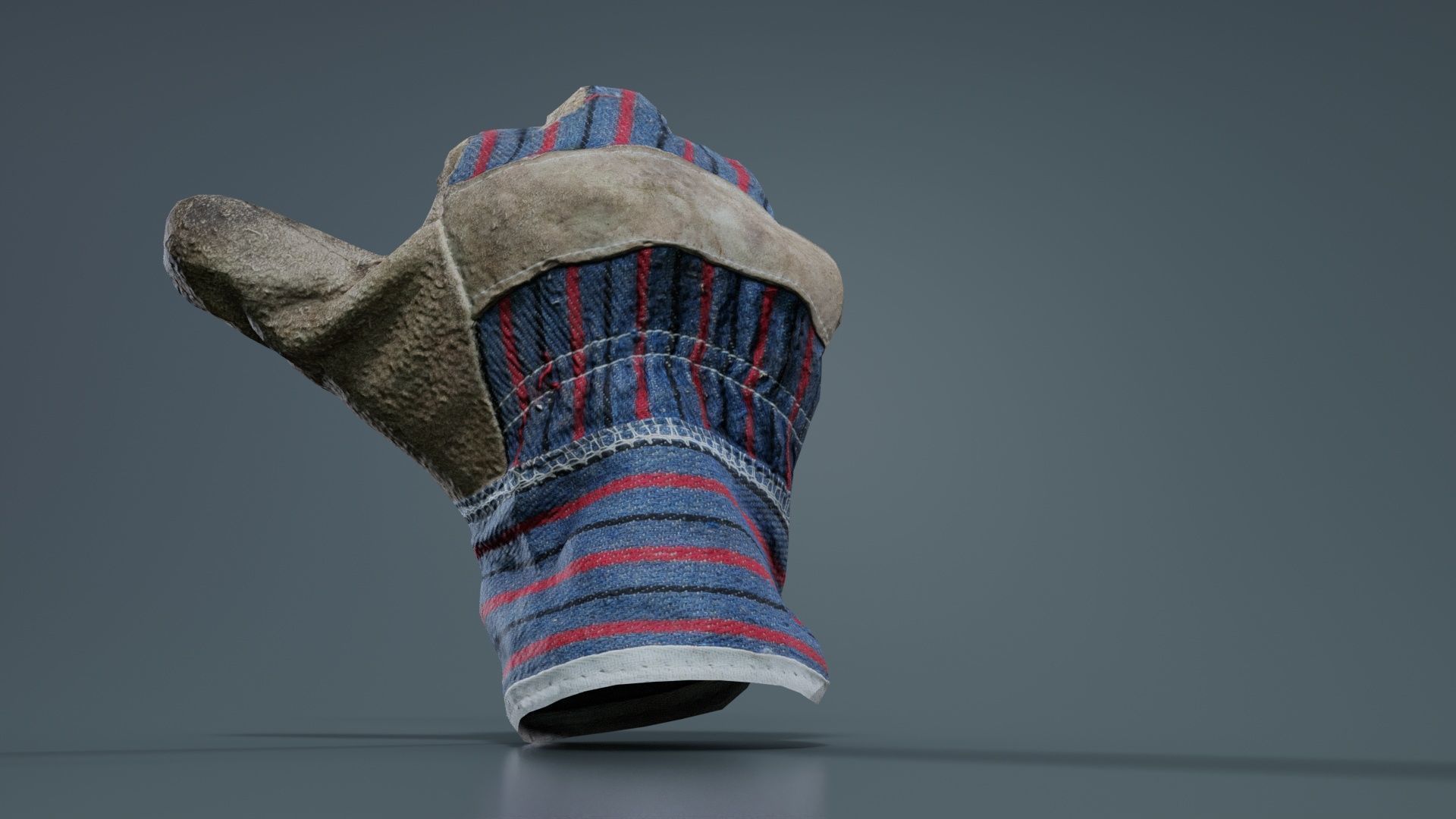 Gloved Hand 015 Low-poly 3D model_7