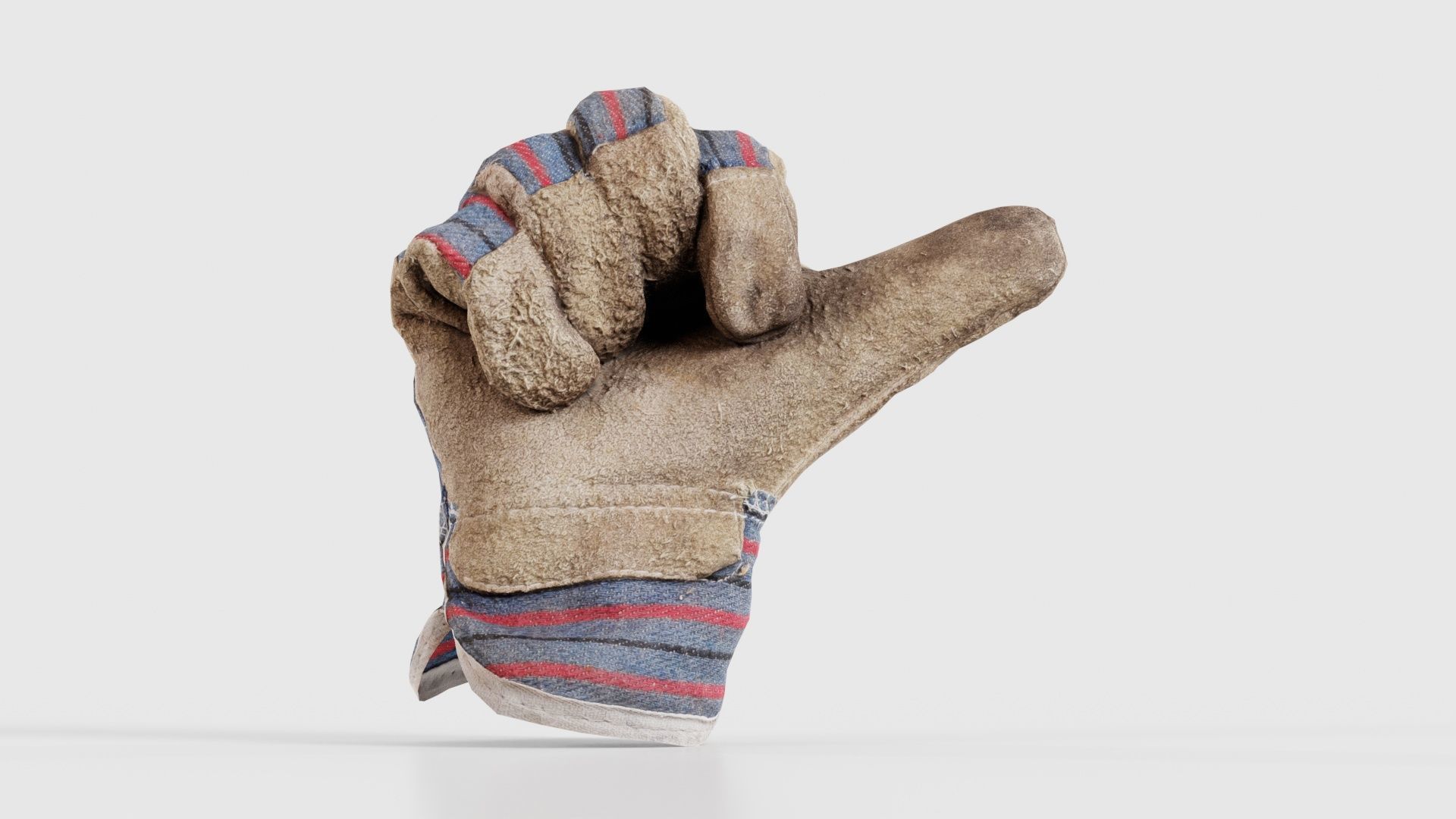 Gloved Hand 015 Low-poly 3D model_15