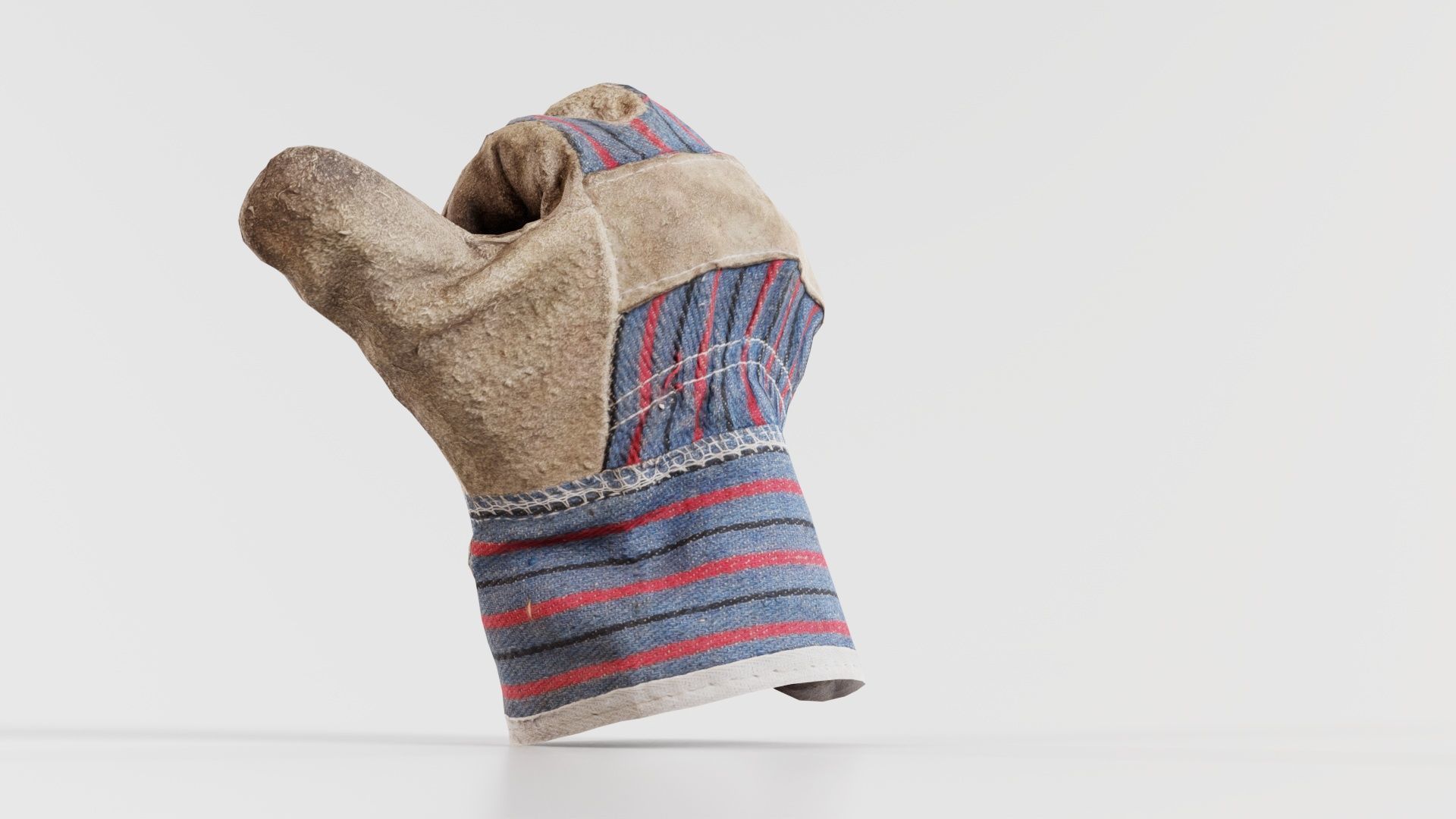 Gloved Hand 015 Low-poly 3D model_6